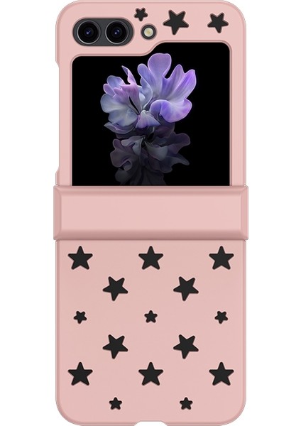 Samsung Galaxy Z Flip5 Pink Için Yıldız Desen Pc Telefon Kılıfı (Yurt Dışından)