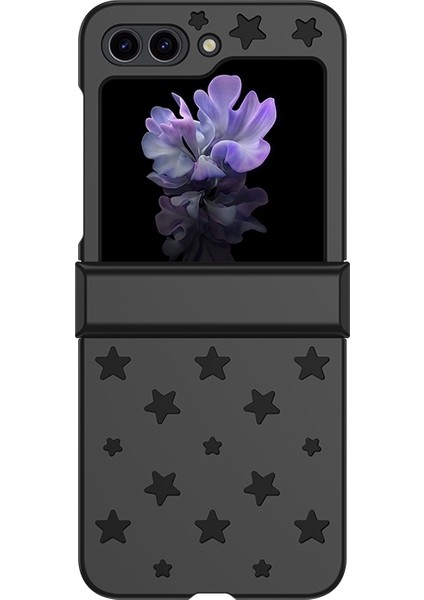 Samsung Galaxy Z Flip5 Siyah Için Yıldız Desen Pc Telefon Kılıfı (Yurt Dışından)
