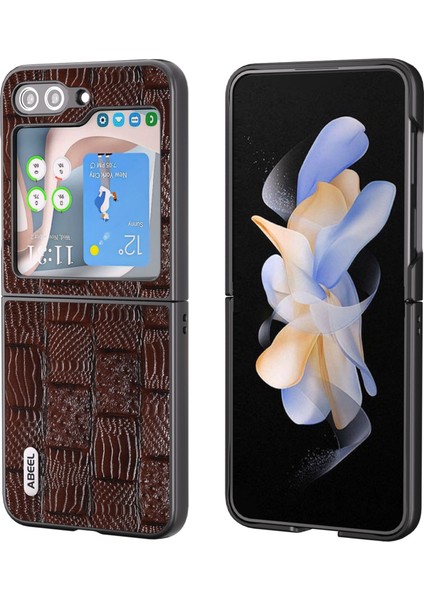Abeel Mahjong Doku Serisi Samsung Galaxy Z Flip5 Brown Için (Yurt Dışından)