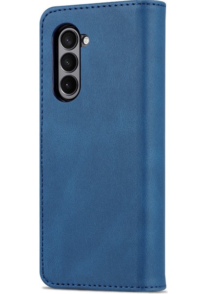Azns Samsung Galaxy Z Fold5 Mavi Için Cilt Pu+Tpu Kasası (Yurt Dışından)