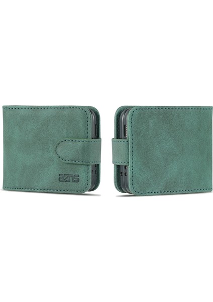 Azns Samsung Galaxy Z Flip5 Green Için Cilt Pu+Tpu Kasası (Yurt Dışından) fiyatları