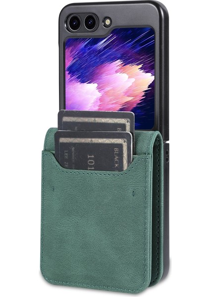 Azns Samsung Galaxy Z Flip5 Green Için Cilt Pu+Tpu Kasası (Yurt Dışından) fırsatları
