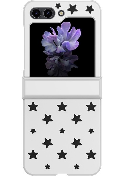 Samsung Galaxy Z Flip5 Beyaz Için Yıldız Desen Pc Telefon Kılıfı (Yurt Dışından)