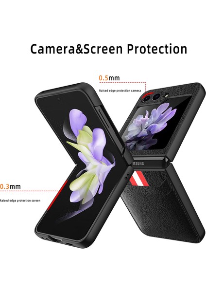 Samsung Galaxy Z Flip5 5g Siyah Için Litchi Doku Telefon Kılıfı (Yurt Dışından) modelleri
