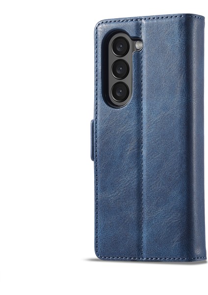 Samsung Galaxy Z Fold5 Mavi Için Rfıd Deri Telefon Kılıfı (Yurt Dışından)