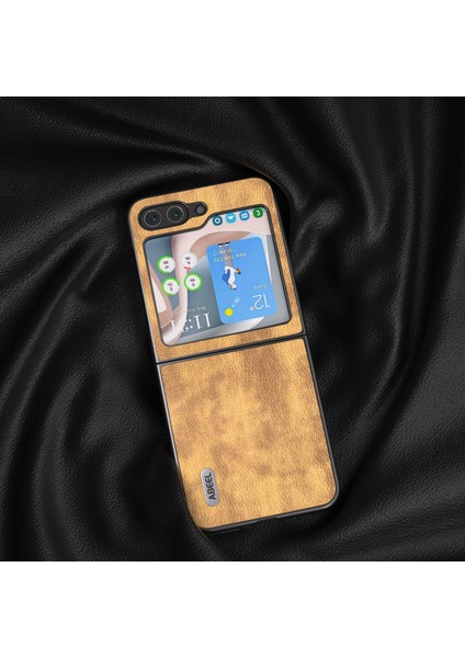 Abeel Retro Litchi Samsung Galaxy Z Flip5 Brown Için Doku Kılıfı (Yurt Dışından) modelleri