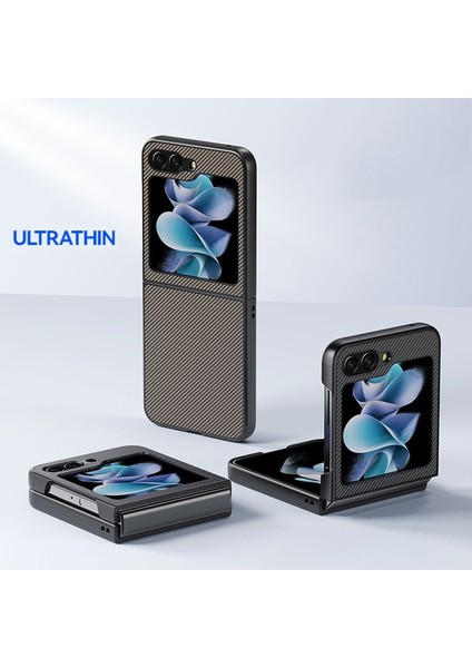 Samsung Galaxy Z Flip5 Siyah Için Karbon Fiber Telefon Kılıfı (Yurt Dışından) fiyatları
