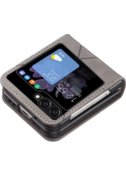 Samsung Galaxy Z Flip5 Gri Için Eşkenar Dörtgen Deri Kasa (Yurt Dışından) fırsatları