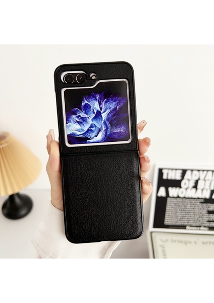 Samsung Galaxy Z Flip5 Siyah Için Litchi Doku Pc +Tpu Kılıf (Yurt Dışından) fiyatları