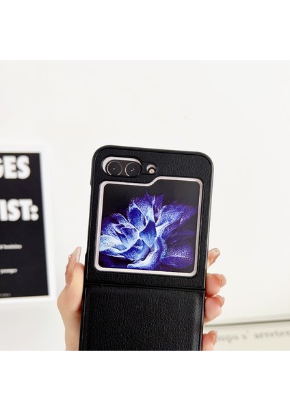 Samsung Galaxy Z Flip5 Kahve Için Litchi Doku Pc +Tpu Kılıfı (Yurt Dışından) fiyatları