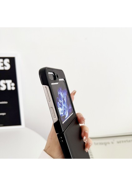 Samsung Galaxy Z Flip5 Kahve Için Litchi Doku Pc +Tpu Kılıfı (Yurt Dışından) modelleri