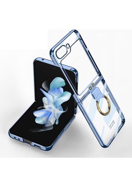 Samsung Galaxy Z Flip5 Mavi Için Yüzük ile Gkk Phantom Telefon Kılıfı (Yurt Dışından)