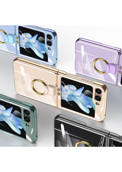 Samsung Galaxy Z Flip5 Mavi Için Yüzük ile Gkk Phantom Telefon Kılıfı (Yurt Dışından)