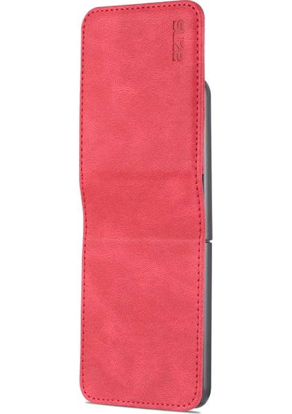 Azns Samsung Galaxy Z Flip5 Kırmızı Için Cilt Pu+Tpu Kasası (Yurt Dışından) modelleri