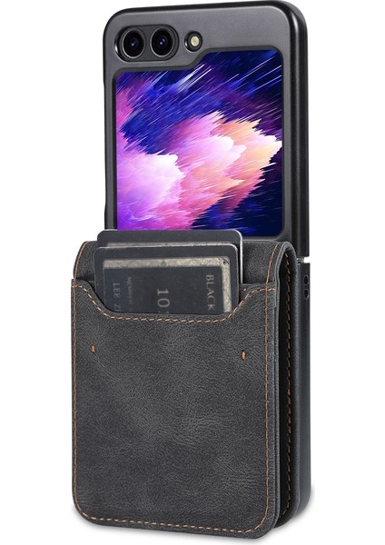 Azns Samsung Galaxy Z Flip5 Siyah Için Cilt Hissediyorum Pu+Tpu Kılıfı (Yurt Dışından) modelleri