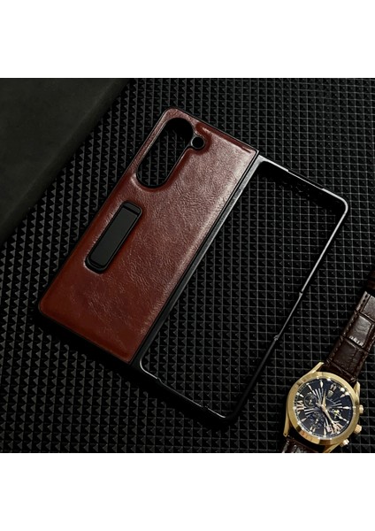 Samsung Galaxy Z Fold5 Kırmızı Için Çılgın At Doku Tutucu Kılıf (Yurt Dışından) modelleri