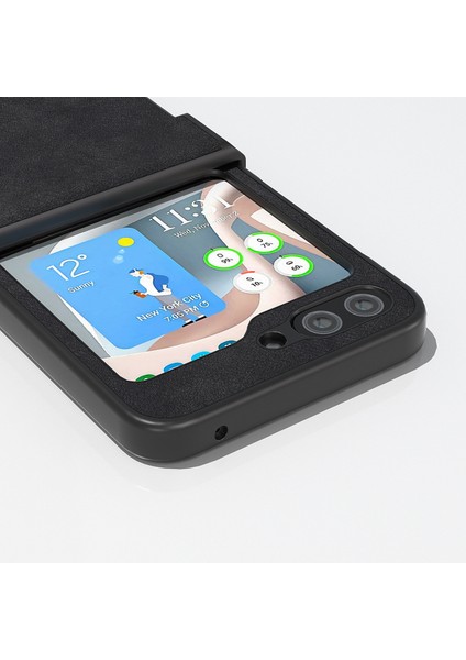 Samsung Galaxy Z Flip5 Siyah Için Abeel Fas Doku Telefon Kılıfı (Yurt Dışından)