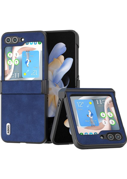 Samsung Galaxy Z Flip5 Mavi Için Abeel Fas Doku Telefon Kılıfı (Yurt Dışından)