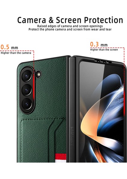 Samsung Galaxy Z Fold5 5g Yeşil Için Litchi Doku Telefon Kılıfı (Yurt Dışından) modelleri