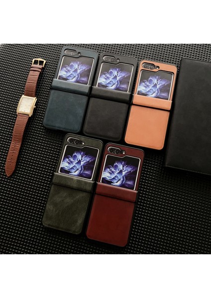 Samsung Galaxy Z Flip5 Siyah Için Çılgın At Doku Telefon Kılıfı (Yurt Dışından)