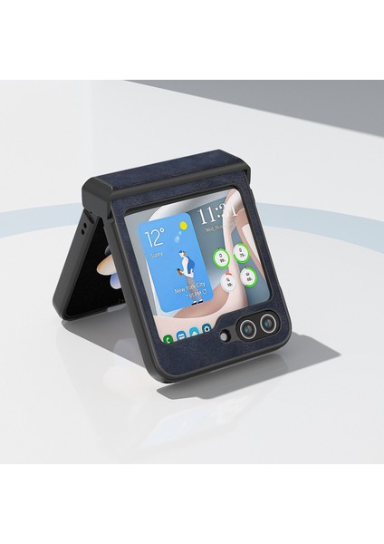 Samsung Galaxy Z Flip5 Mavi Için Abeel Cowhide Doku Kılıfı (Yurt Dışından) modelleri
