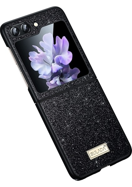 Samsung Galaxy Z Flip5 Siyah Için Sulada Tpu + Deri Kılıf (Yurt Dışından)