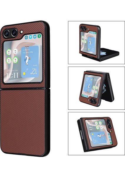 Samsung Galaxy Z Flip5 5g Kahverengi Için Pu Deri Pc Telefon Kılıfı (Yurt Dışından) fiyatları