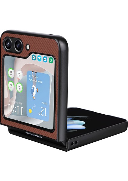 Samsung Galaxy Z Flip5 5g Kahverengi Için Pu Deri Pc Telefon Kılıfı (Yurt Dışından) modelleri