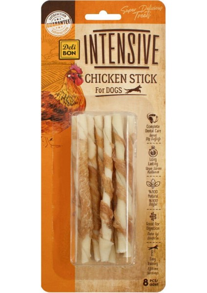 Tavuklu Intense Köpek Kemiği Burgu 8 Li Paket