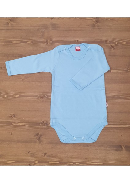 Bebek Zıbın Mavi Çıtçıtlı Body Pamuk Yüksek Kalite Antialerjik