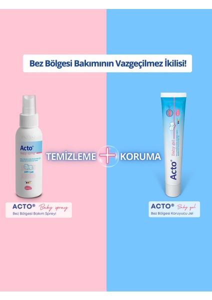 Acto® Baby Spray 100 ml Bebekler İçin Koruyucu Pişik Spreyi - Bez Bölgesi Bakım Spreyi