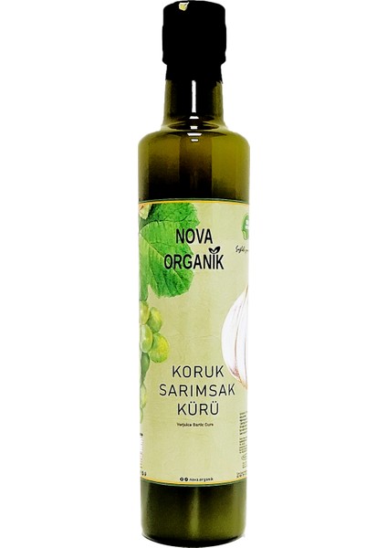 Organik Koruk Sarımsak Kürü 500 ml Cam Şişe
