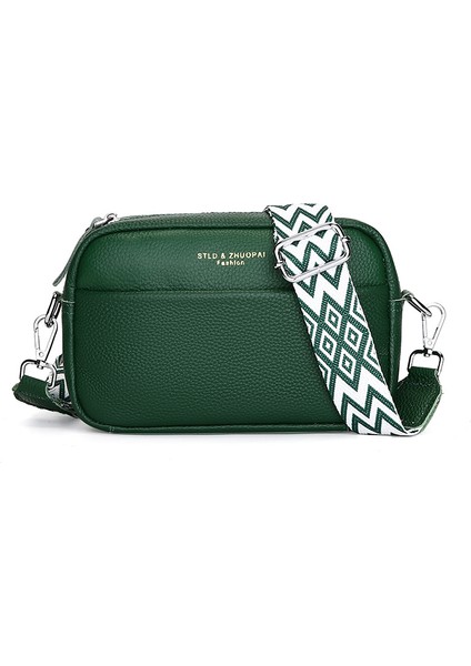 Hakiki Deri Kadın Çantası 2023 Yeni Moda Moda Basit Tek Omuz Crossbody Çanta Ilk Katman Inek Derisi Küçük Kare Çanta (Yurt Dışından)