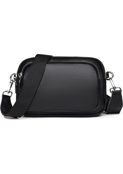 Hakiki Deri Basit Kadın Ilk Katman Inek Derisi Küçük Yuvarlak Çanta Çok Katmanlı Yumuşak Deri Çanta 2023 Yeni Omuz Crossbody Çanta (Yurt Dışından)