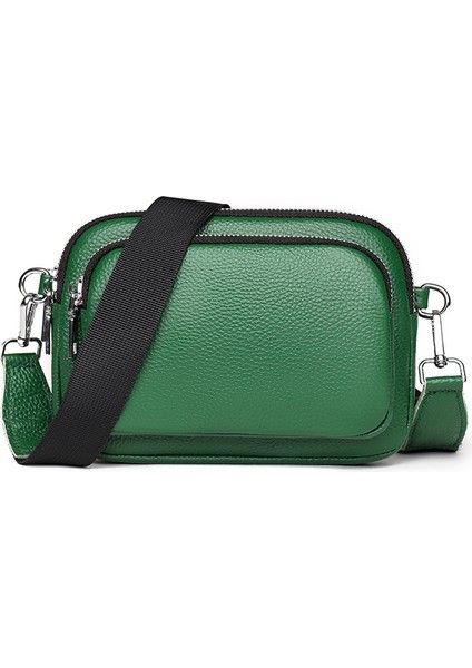 Hakiki Deri Basit Kadın Ilk Katman Inek Derisi Küçük Yuvarlak Çanta Çok Katmanlı Yumuşak Deri Çanta 2023 Yeni Omuz Crossbody Çanta (Yurt Dışından)