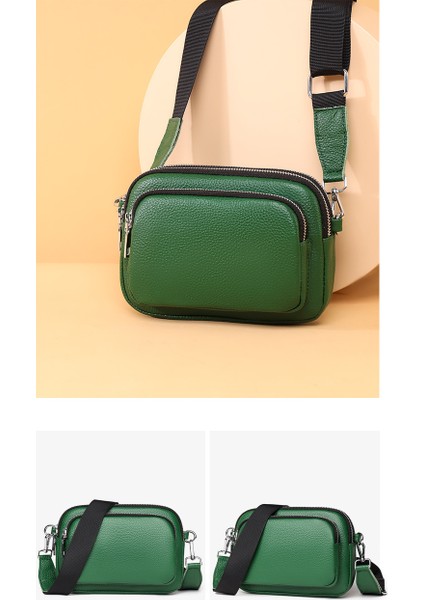 Hakiki Deri Basit Kadın Ilk Katman Inek Derisi Küçük Yuvarlak Çanta Çok Katmanlı Yumuşak Deri Çanta 2023 Yeni Omuz Crossbody Çanta (Yurt Dışından)