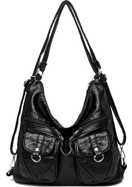 2023 Omuz Çantası Kadın Yeni Orta Yaşlı Bayan Crossbody Çanta Kadın Yumuşak Deri Omuz Çantası Basit Çapraz Çantası (Yurt Dışından)