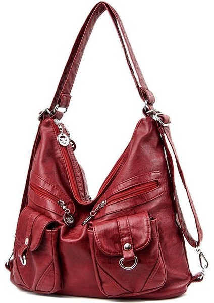 2023 Omuz Çantası Kadın Yeni Orta Yaşlı Bayan Crossbody Çanta Kadın Yumuşak Deri Omuz Çantası Basit Çapraz Çantası (Yurt Dışından)