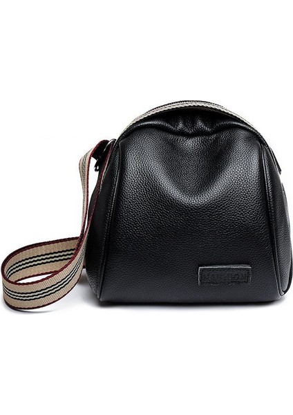 Çanta Kadın Çanta 2023 Yeni Yumuşak Deri Çanta Kadın Tek Omuz Crossbody Çanta Rahat Büyük Kapasiteli Birinci Katman Sığır Kabuk Çanta Gelgit (Yurt Dışından)