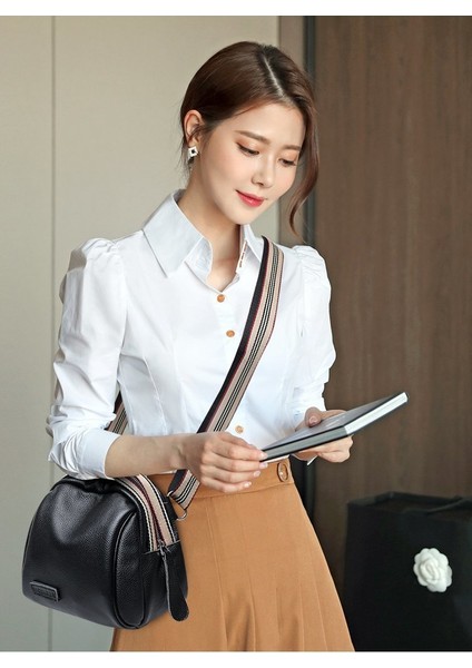 Çanta Kadın Çanta 2023 Yeni Yumuşak Deri Çanta Kadın Tek Omuz Crossbody Çanta Rahat Büyük Kapasiteli Birinci Katman Sığır Kabuk Çanta Gelgit (Yurt Dışından) modelleri