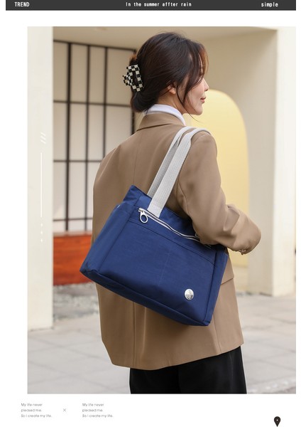 Minimalist Bayan Omuz Çantası Büyük Kapasiteli Açık Hava Seyahat Hafif Su Geçirmez Naylon Bez Çanta Tot Moda Çanta (Yurt Dışından) modelleri