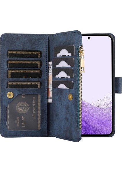 Samsung Galaxy A52 / A52S 5g Deri Telefon Kılıfı Çoklu Kart Yuvası Fermuar Cep Kapağı (Yurt Dışından)