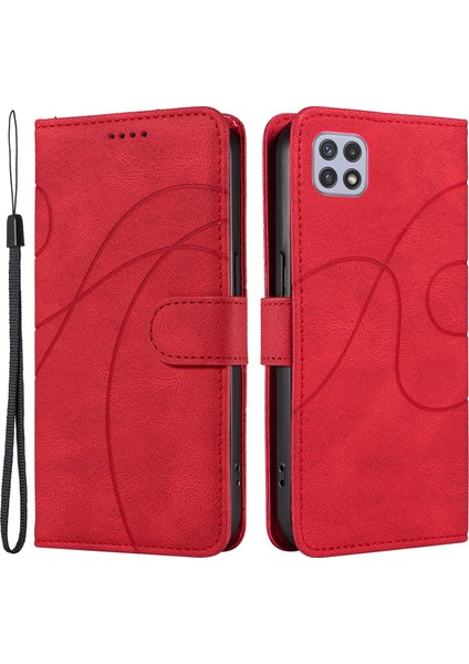 Samsung Galaxy A22 5g / A22S Pu Deri Telefon Kılıfı Baskılı Çizgi Cüzdan Stand Kabuğu (Yurt Dışından)