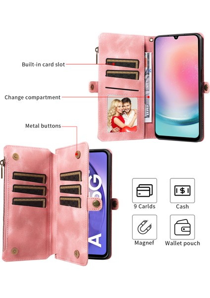 Samsung Galaxy A25 5g Fermuarı Cep Cüzdan Stand Deri Kılıf Damla Geçirmez Telefon Kapağı (Yurt Dışından) fiyatları