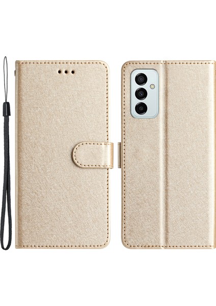 Samsung Galaxy M23 5g / F23 5g Telefon Cüzdanı Ipek Doku Pu Deri Stand Kapağı El Kayışı Flip Case (Yurt Dışından)