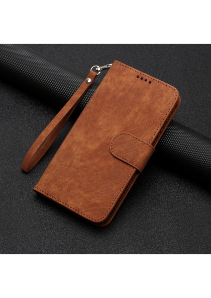Samsung Galaxy A34 5g Finger Anti-Fingerprint Stripe Doku Telefon Kılıfı Pu Deri Stand Kapağı (Yurt Dışından)