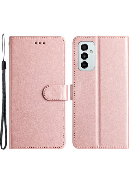 Samsung Galaxy M23 5g / F23 5g Telefon Cüzdanı Ipek Doku Pu Deri Stand Kapağı El Kayışı Flip Case (Yurt Dışından)