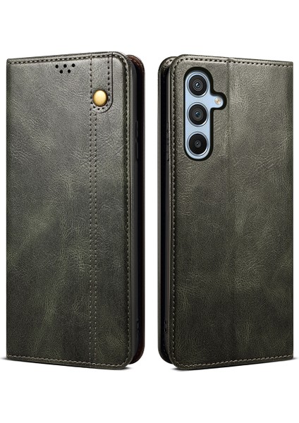 Samsung Galaxy A25 5g Pu Deri Telefon Kabuğu Ağdalı Çılgın At Doku Stand Kapağı Cüzdan Kılıfı (Yurt Dışından)