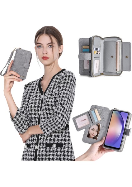 Samsung Galaxy A14 Fermuar Cüzdan Kasası Çıkarılabilir Pu Deri Standı Telefon Kapağı (Yurt Dışından) indirimleri