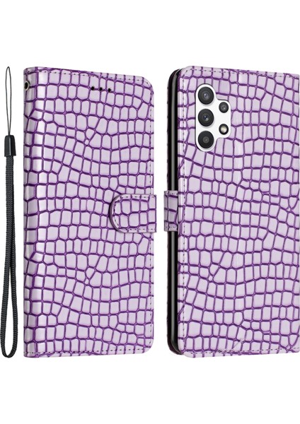 Samsung Galaxy A32 5g / M32 5g Deri Kapak Yatay Stand Cüzdan Timsah Doku Telefon Kılıfı (Yurt Dışından)